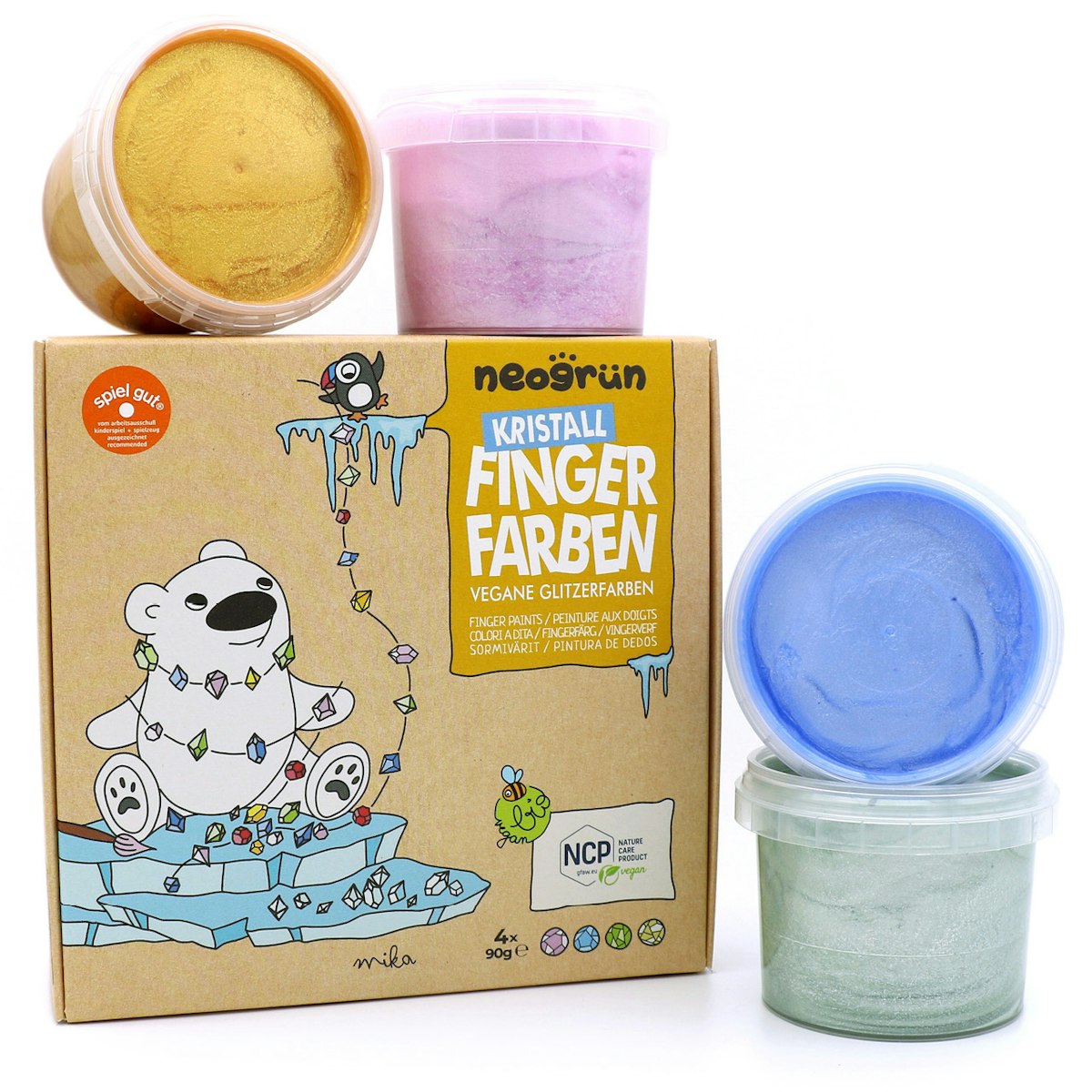 Bio Fingerfarben Glitzer 4er Set MIKA Bio Fingerfarben Glitzer 4er Set MIKA