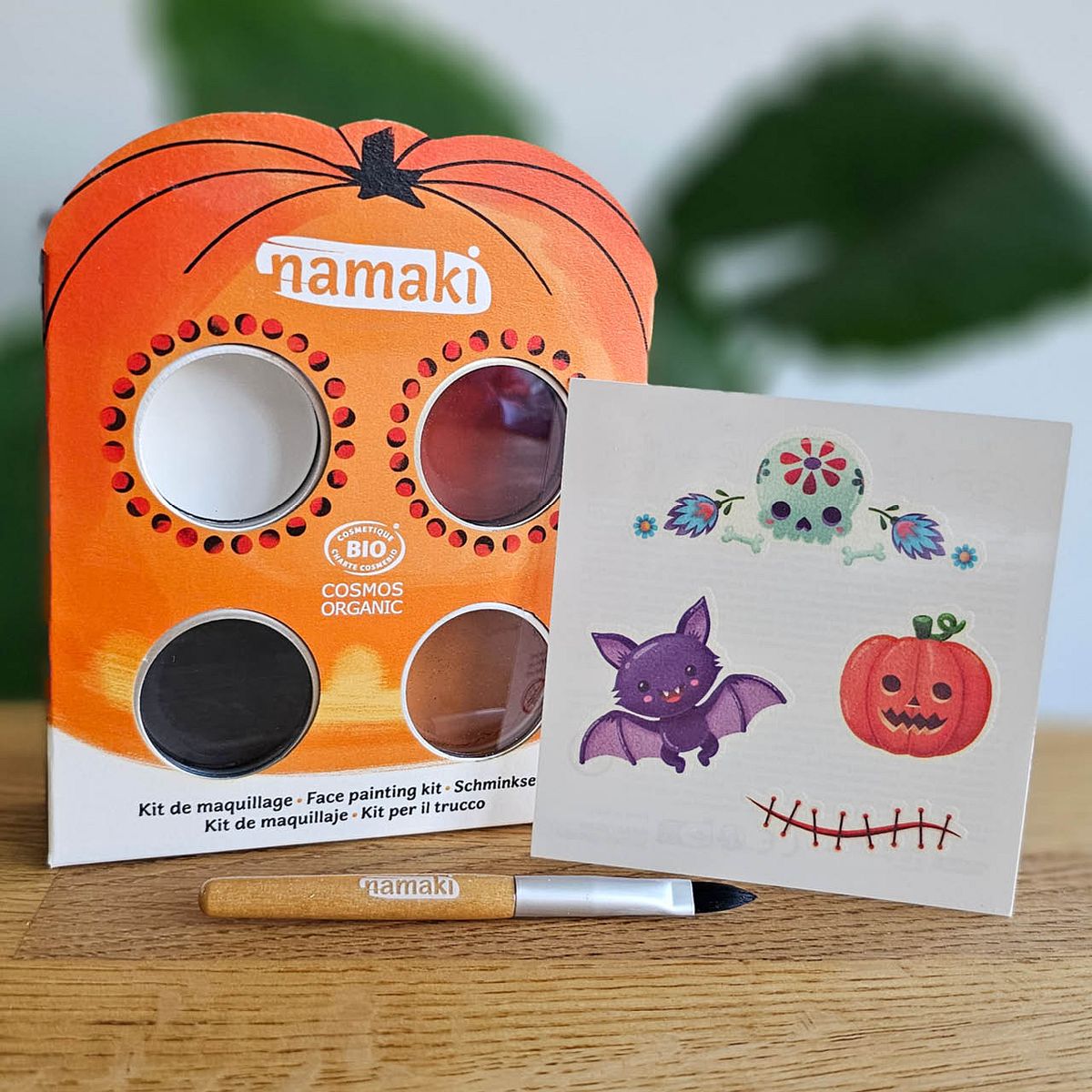 Bio Kinderschminke Halloween, 4 Farben + Tattoos Bio Kinderschminke Halloween, 4 Farben + Tattoos