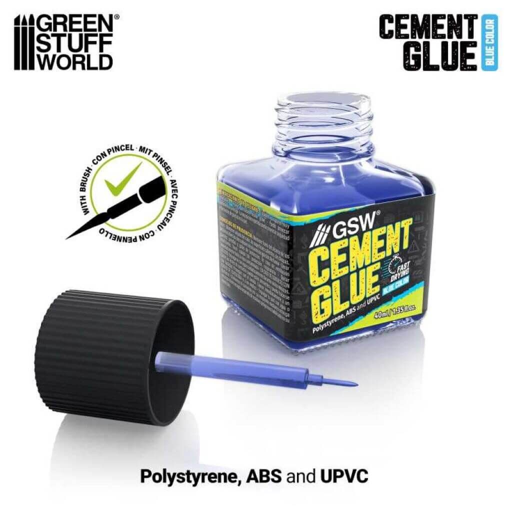 Blauer Plastikkleber mit Pinsel 40ml Blauer Plastikkleber mit Pinsel 40ml