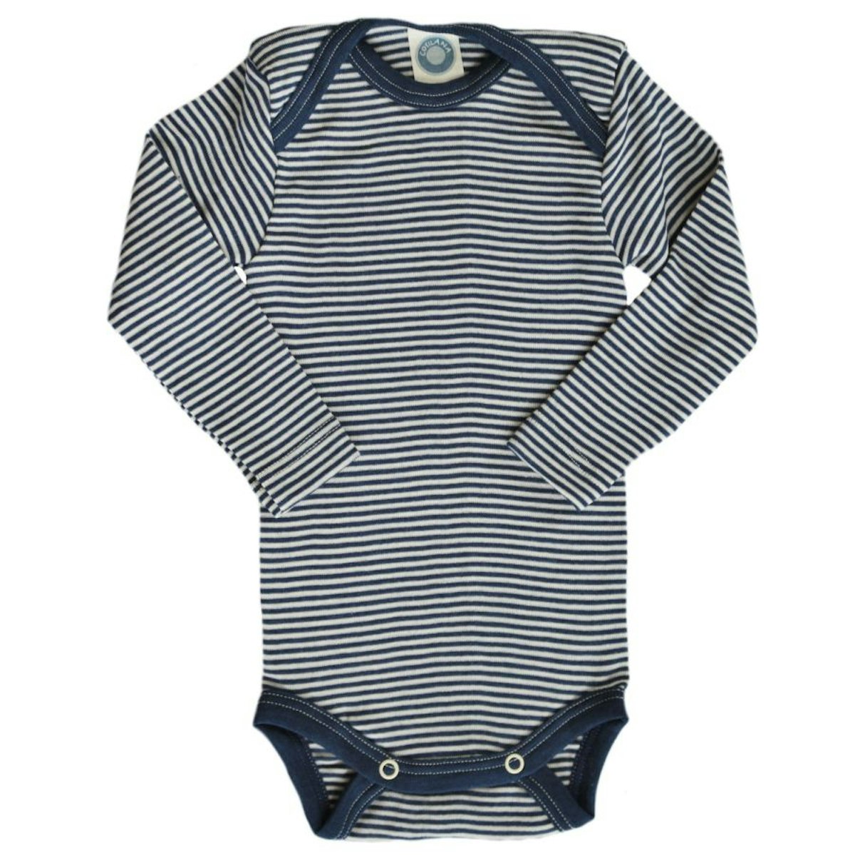 Body Wolle Seide blau gestreift 74/80 Body Wolle Seide blau gestreift 74/80