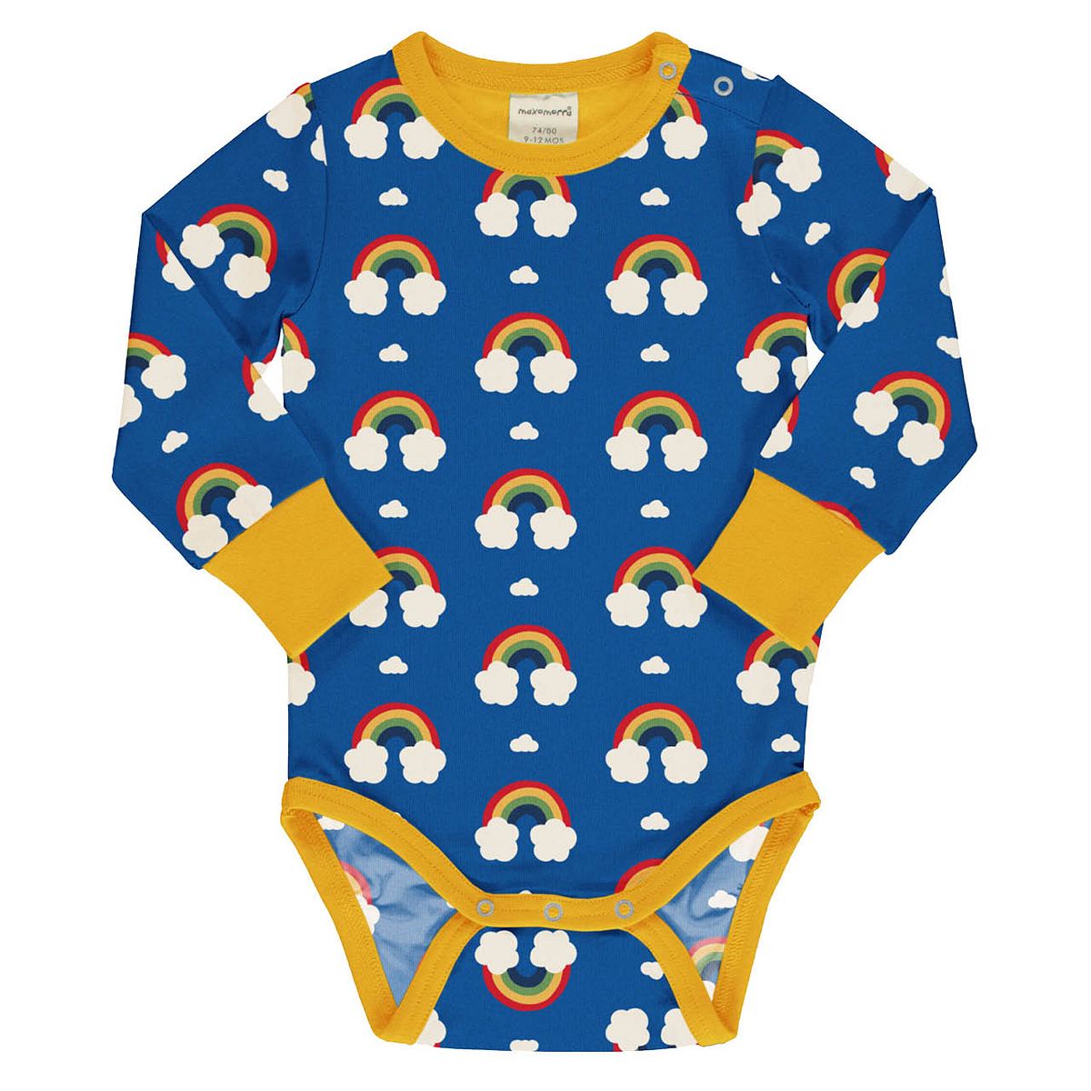 Body langarm breite Bündchen Regenbogen blau 50/56 Body langarm breite Bündchen Regenbogen blau 50/56