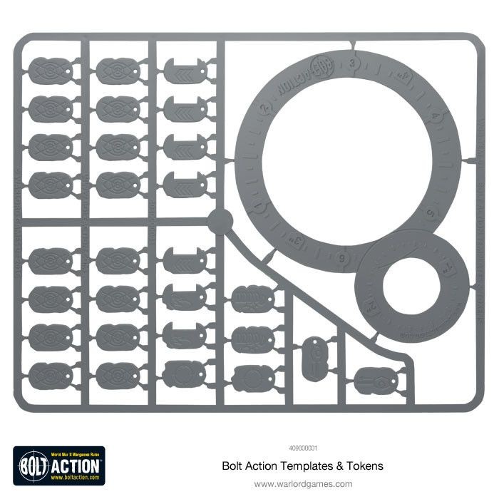 Bolt Action Templates Warlord Games Marker Schablonen Templat HE Streuung Token