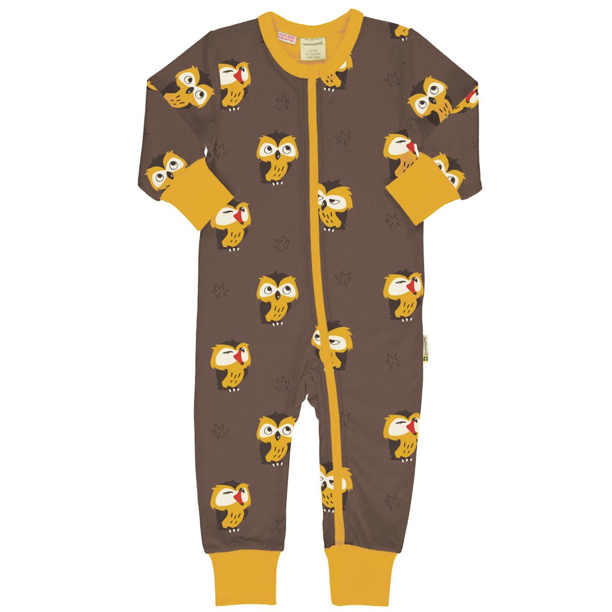 Brauner Strampler langarm mit Eulen Motiv 50/56 Brauner Strampler langarm mit Eulen Motiv 50/56