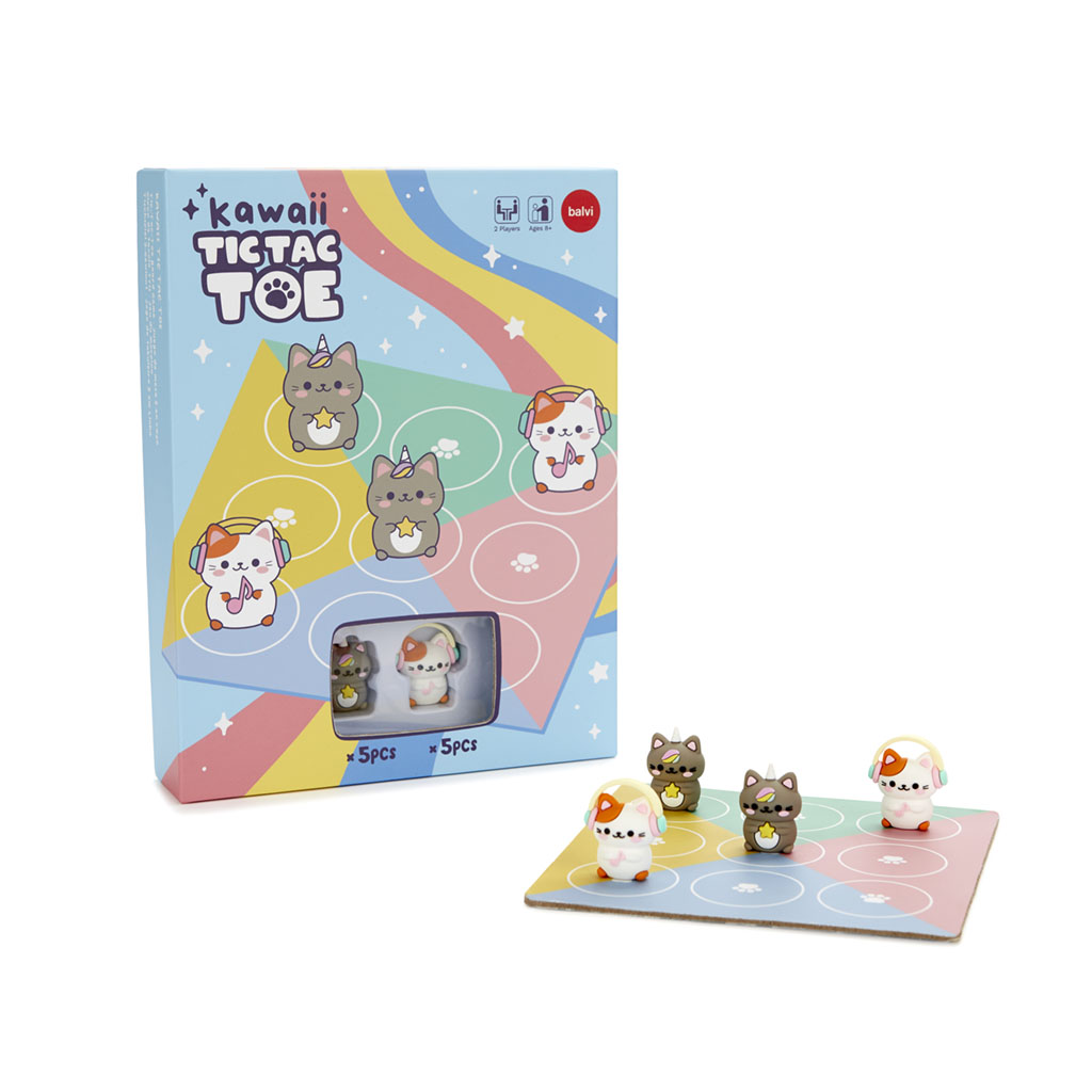 Brettspiel KAWAII TIC TAC TOE 3-Gewinnt 11-teilig 16x21x3cm Spielideen + Basteln Brettspiel KAWAII TIC TAC TOE 3-Gewinnt 11-teilig 16x21x3cm Spielideen + Basteln