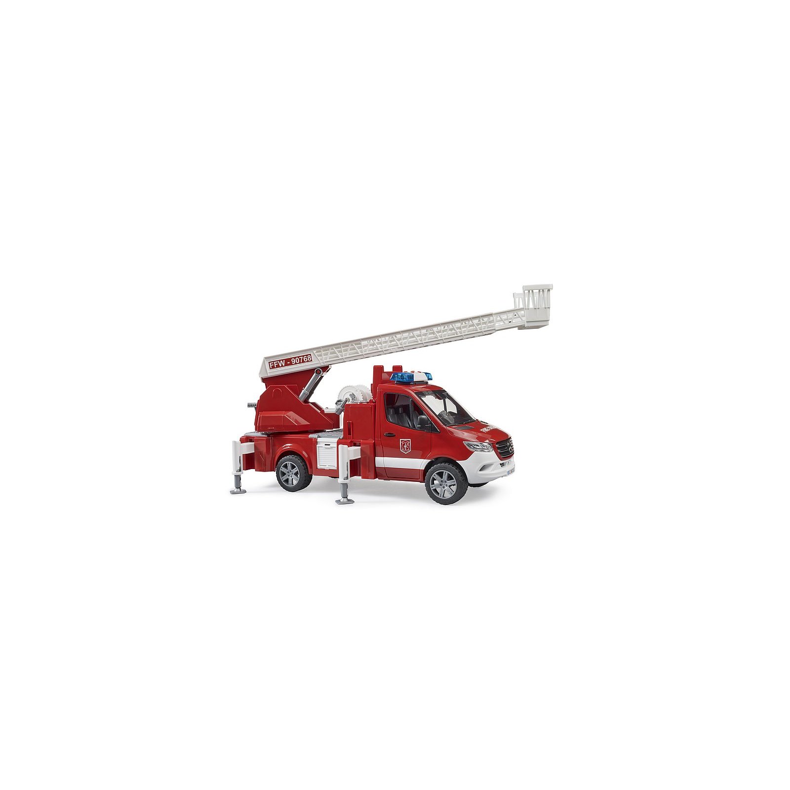 Bruder - MB Sprinter Feuerwehr mit Drehleiter, Pumpe und Light & Sound Modul 02673 (1:16)