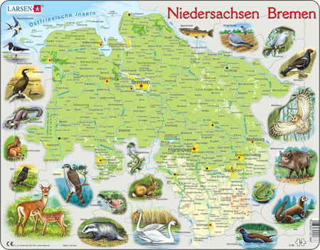 Bundesland Niedersachsen und Bremen physisch Bundesland Niedersachsen und Bremen physisch