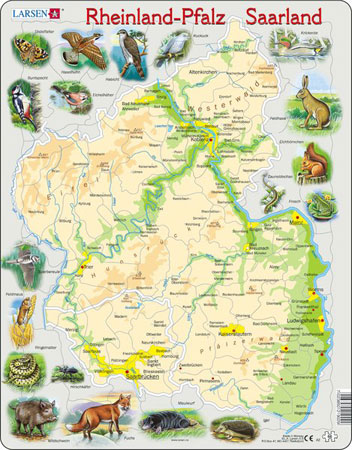 Bundesland Rheinland-Pfalz und Saarland physisch Bundesland Rheinland-Pfalz und Saarland physisch
