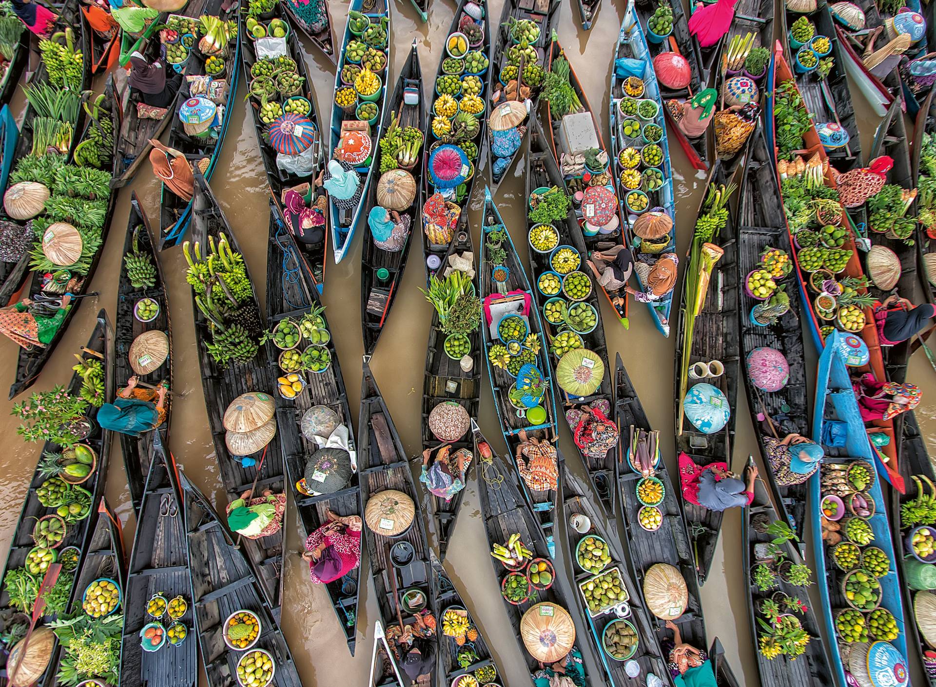 Bunte M�rkte: Der schwimmender Markt, Indonesien Bunte M�rkte: Der schwimmender Markt, Indonesien