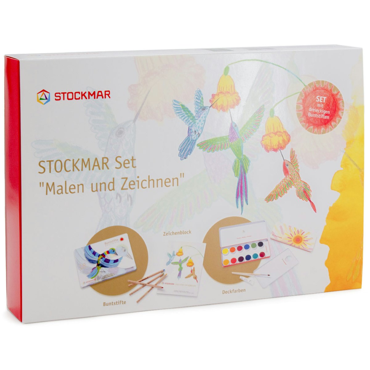 Buntstifte + Wasserfarbkasten + Zeichenblock im Geschenkeset Buntstifte + Wasserfarbkasten + Zeichenblock im Geschenkeset