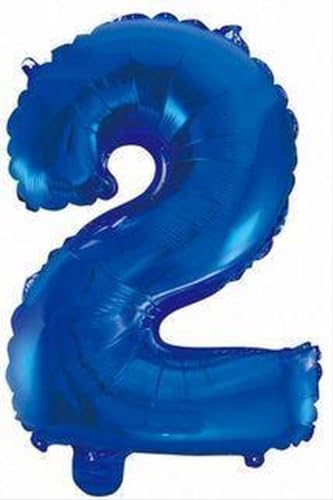 CHPN - Folienballon - 2 Jahre - 40 cm - Nummer Ballon - Blau - Ballon - Partydekoration - Erster Geburtstag - Party - Geburtstag - 2 - Two von CHPN