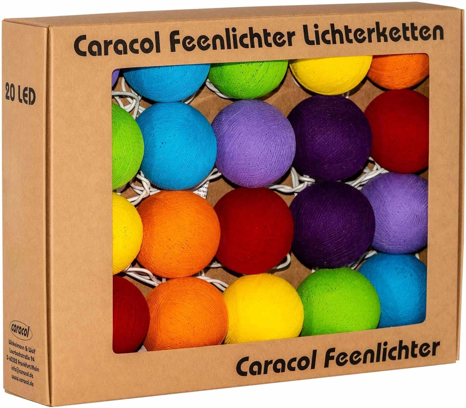 Caracol - LICHTERKETTE LED Bälle rainbow Caracol - LICHTERKETTE LED Bälle rainbow