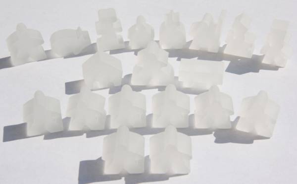 Carcassonne: Meeple - komplettes Spielfiguren-Set (19 Figuren) FROZEN Farblos