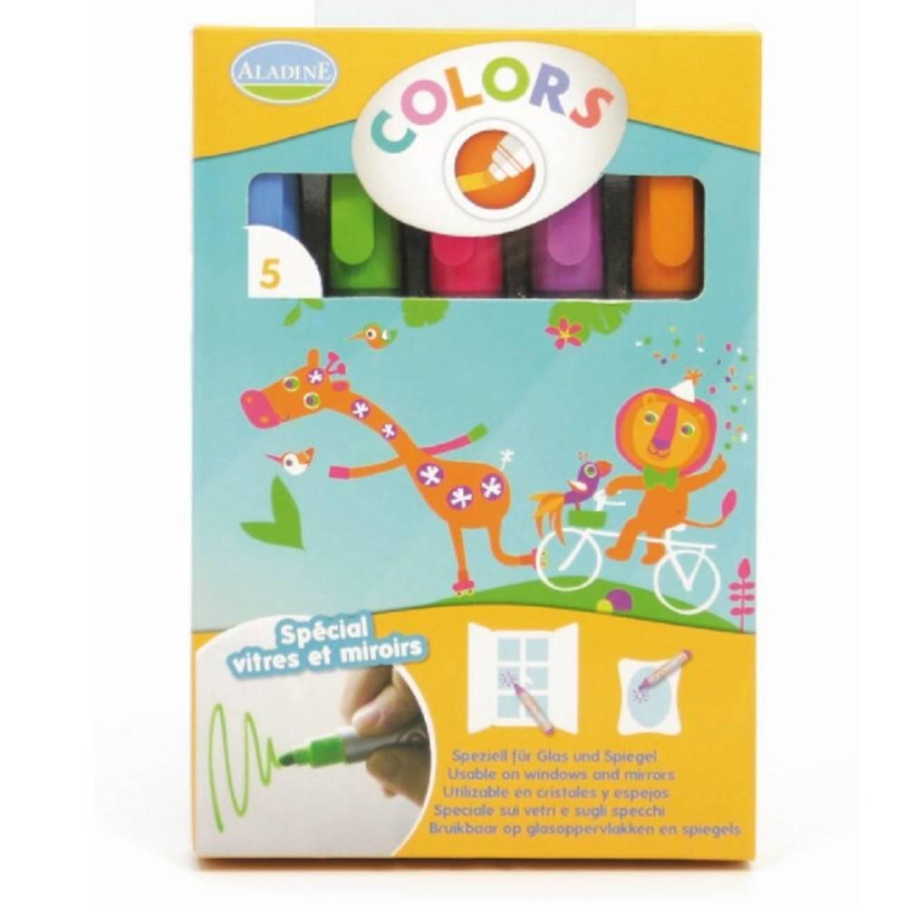 Carletto - 5 Fenstermalstifte aus Kreide Carletto - 5 Fenstermalstifte aus Kreide