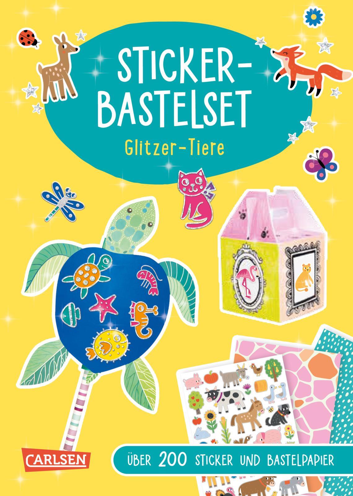 Carlsen Verlag - Bastelset für Kinder: Sticker-Bastelset: Glitzer-Tiere Carlsen Verlag - Bastelset für Kinder: Sticker-Bastelset: Glitzer-Tiere
