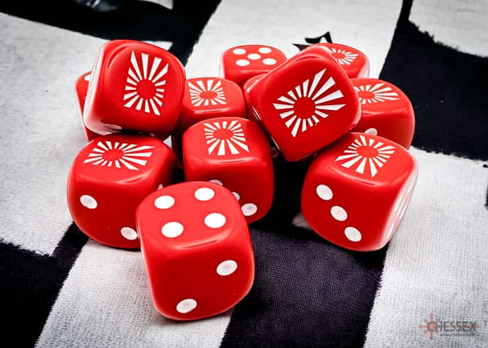 Chessex Japan Red/White 12x W6 16mm War Dice Set 12 Würfel D6 Sun Rot