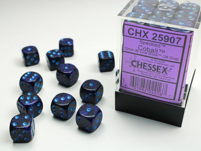 Chessex Speckled Cobalt 36x W6 12mm Dice Set 36 rote Würfel