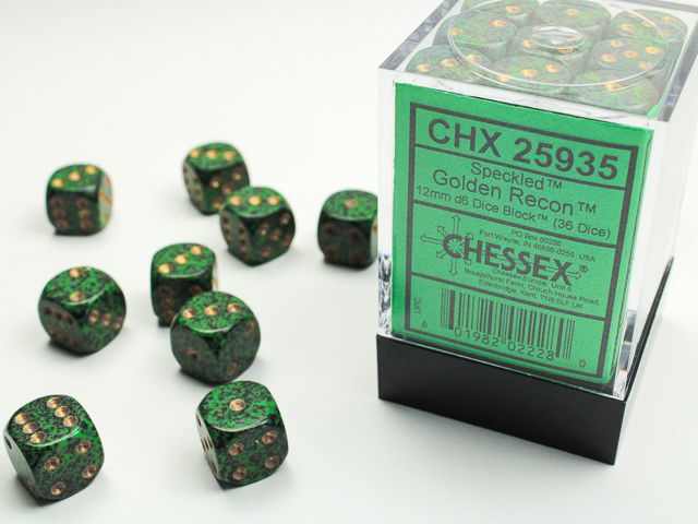 Chessex Speckled Golden Recon 36x W6 12mm Dice Set 36 grüne Würfel Chessex Speckled Golden Recon 36x W6 12mm Dice Set 36 grüne Würfel