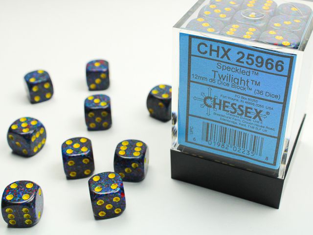 Chessex Speckled Twilight 36x W6 12mm Dice Set 36 blaue Würfel