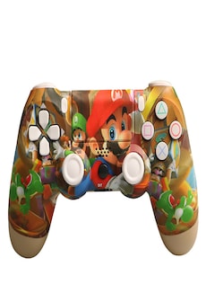 Controller Compatible with PlayStation PS4/PC Double Shock 4th Bluetooth Wireless Gamepad Joystick Remote Mario Multi-Colored