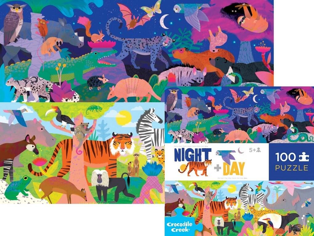 Crocodile Creek - Opposites Puzzle 100 Teile Tag&Nacht Tiere 4 Jahre Crocodile Creek - Opposites Puzzle 100 Teile Tag&Nacht Tiere 4 Jahre