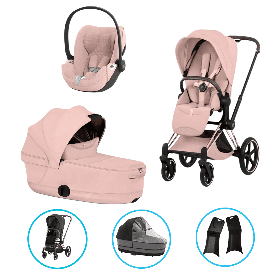 Cybex Priam Style Kinderwagen Set 6in1 Rosegold / Peach Pink inkl. Cloud T Plus Peach Pink Cybex Priam Style Kinderwagen Set 6in1 Rosegold / Peach Pink inkl. Cloud T Plus Peach Pink
