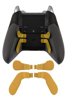 DATA FROG Metal Bumper Trigger Paddles Replacement For Xbox One Elite Controller Gold