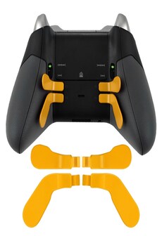 DATA FROG Metal Bumper Trigger Paddles Replacement For Xbox One Elite Controller Yellow