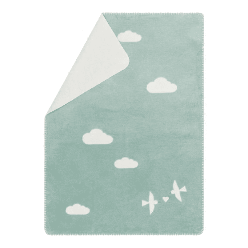 DF David Fussenegger - FUSSENEGGER PANDA Babydecke Lovebirds mit Stick hellgrün 75/100 DF David Fussenegger - FUSSENEGGER PANDA Babydecke Lovebirds mit Stick hellgrün 75/100