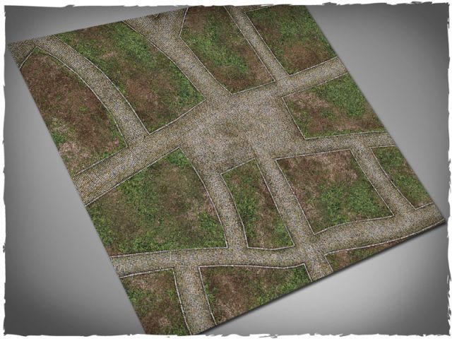 Deep Cut Studio Wargames Terrain Mat Cobblestone Streets 4x4 Spielmatte Gamemat