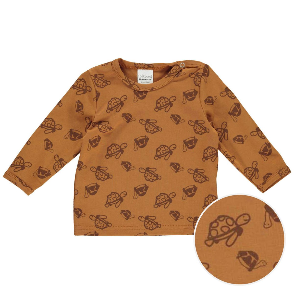 Dehnbares Langarmshirt Schildkröten braun 68 Dehnbares Langarmshirt Schildkröten braun 68