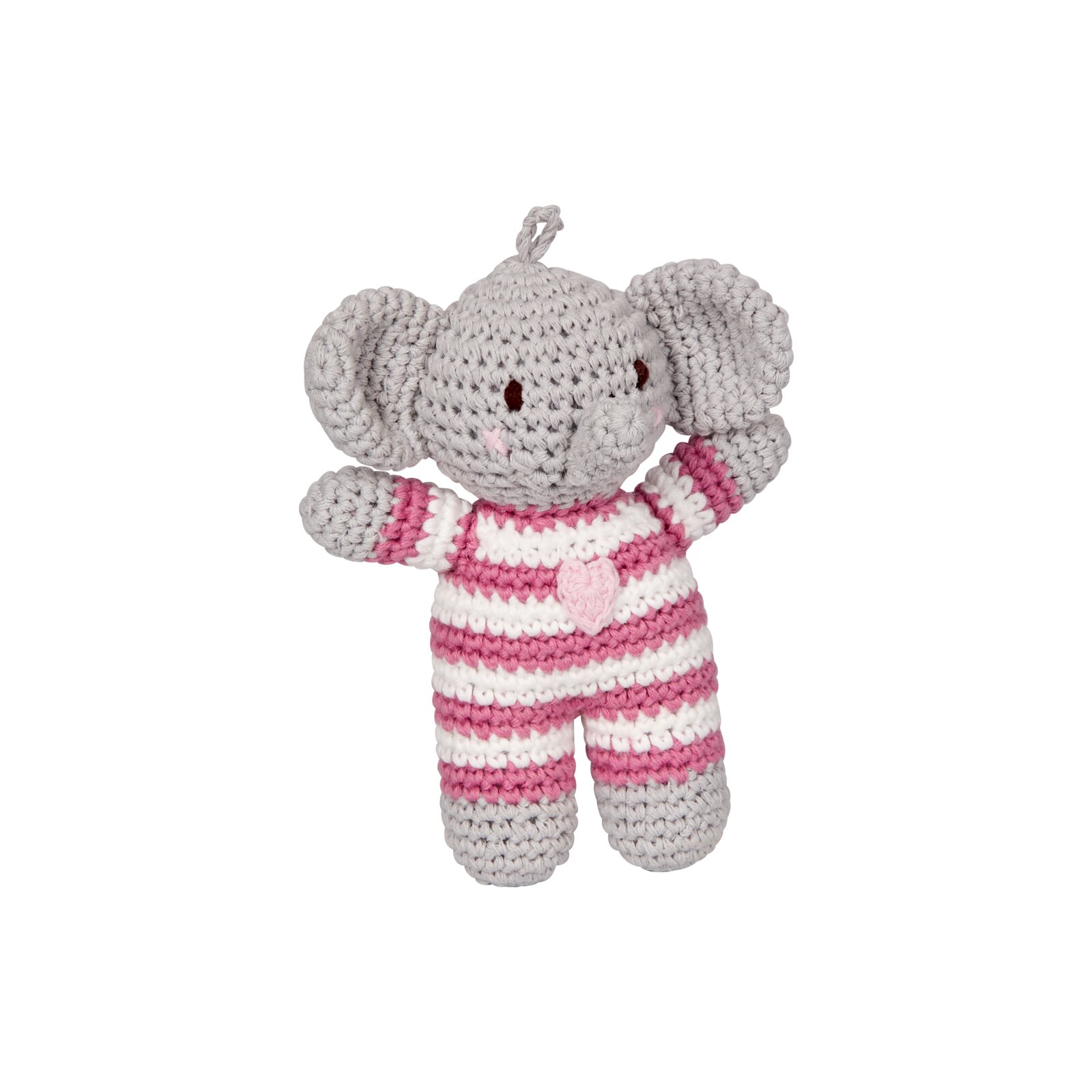 Die Spiegelburg - BabyGlück - Häkel-Rassel Elefant, rosa (2)