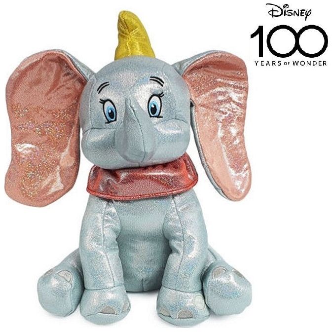 Disney 100th Anniversary die Plüschhelden Tigger, Winnie Pooh, Simba, Dumbo oder Pluto in Glitzer mit Sound 32cm