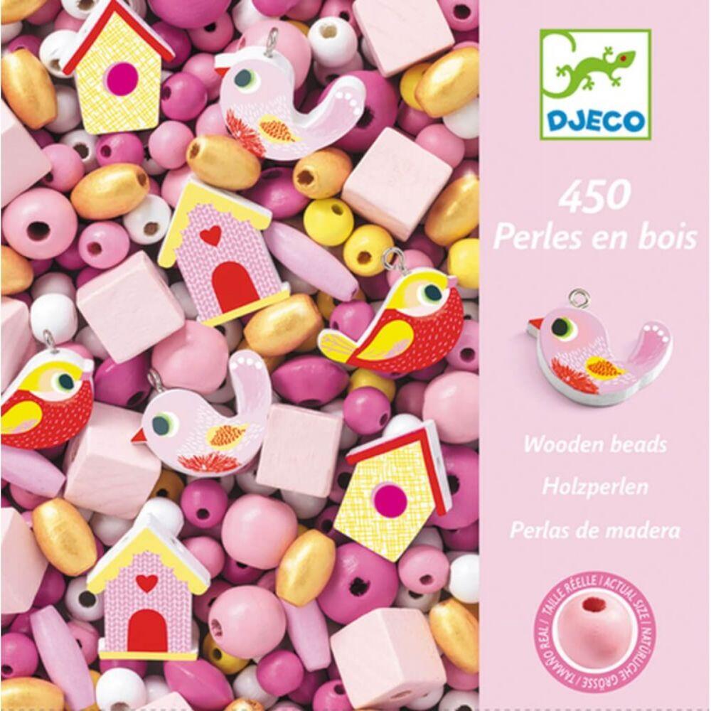 Djeco - Bastelset Holzperlen Vögel Djeco - Bastelset Holzperlen Vögel