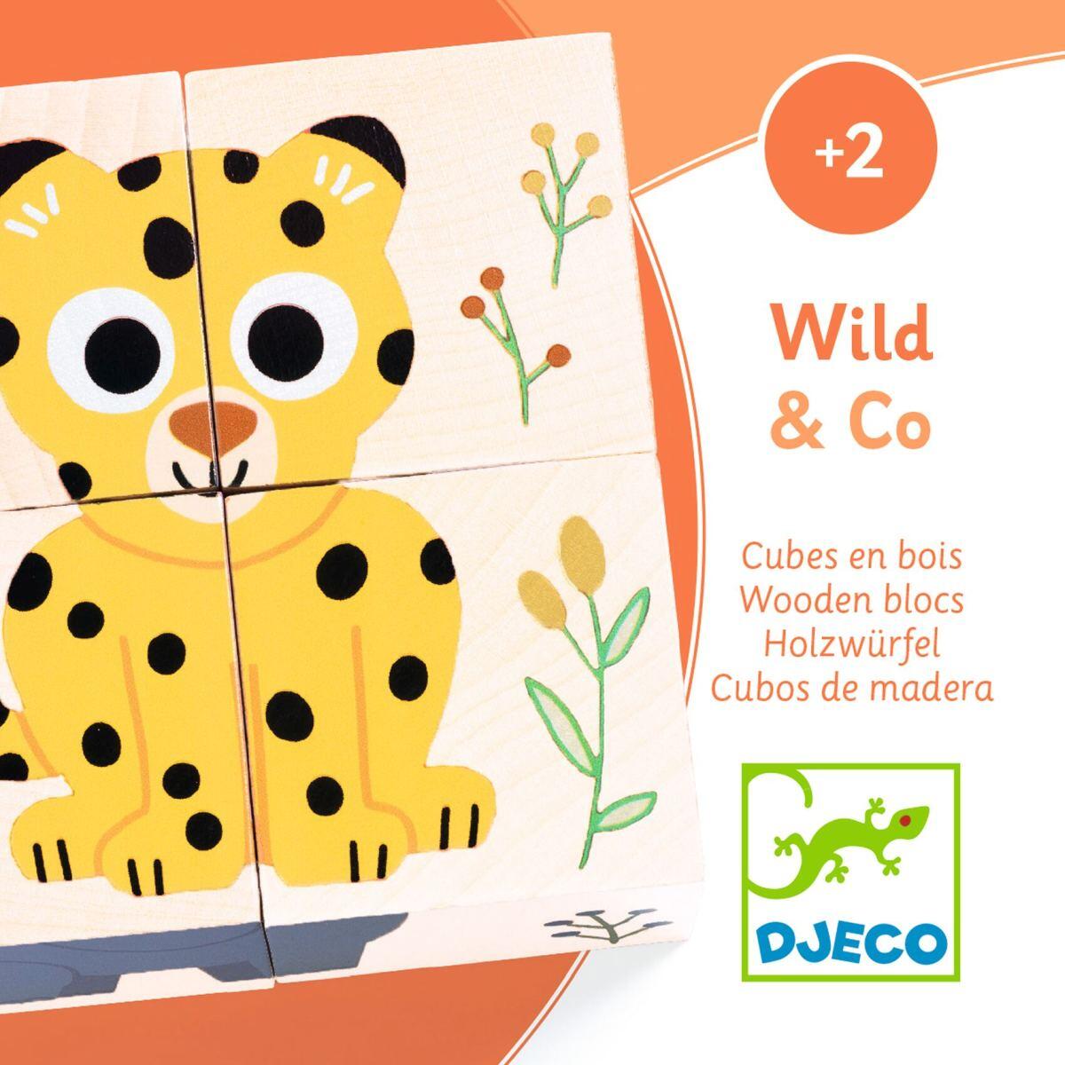 Djeco - Würfelpuzzle 4 tlg. Wild & Co Djeco - Würfelpuzzle 4 tlg. Wild & Co
