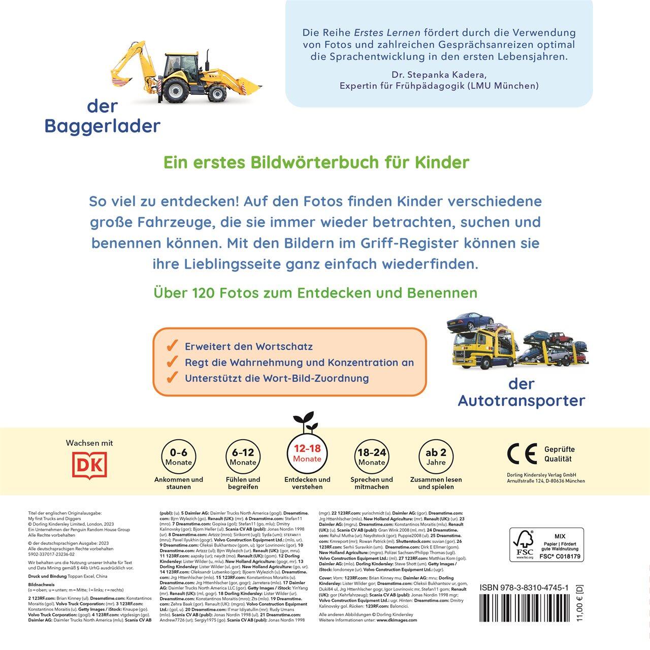 Dorling Kindersley Verlag - Erstes Lernen. Traktor, Bagger, Laster Dorling Kindersley Verlag - Erstes Lernen. Traktor, Bagger, Laster