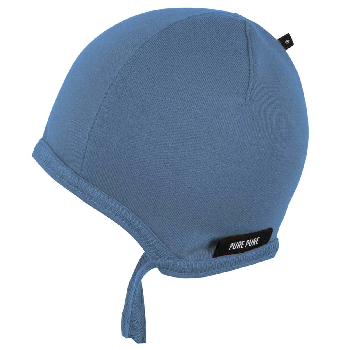 Dünne Erstlingsmütze zum Binden dunkelblau aus Lyocell 45 Dünne Erstlingsmütze zum Binden dunkelblau aus Lyocell 45