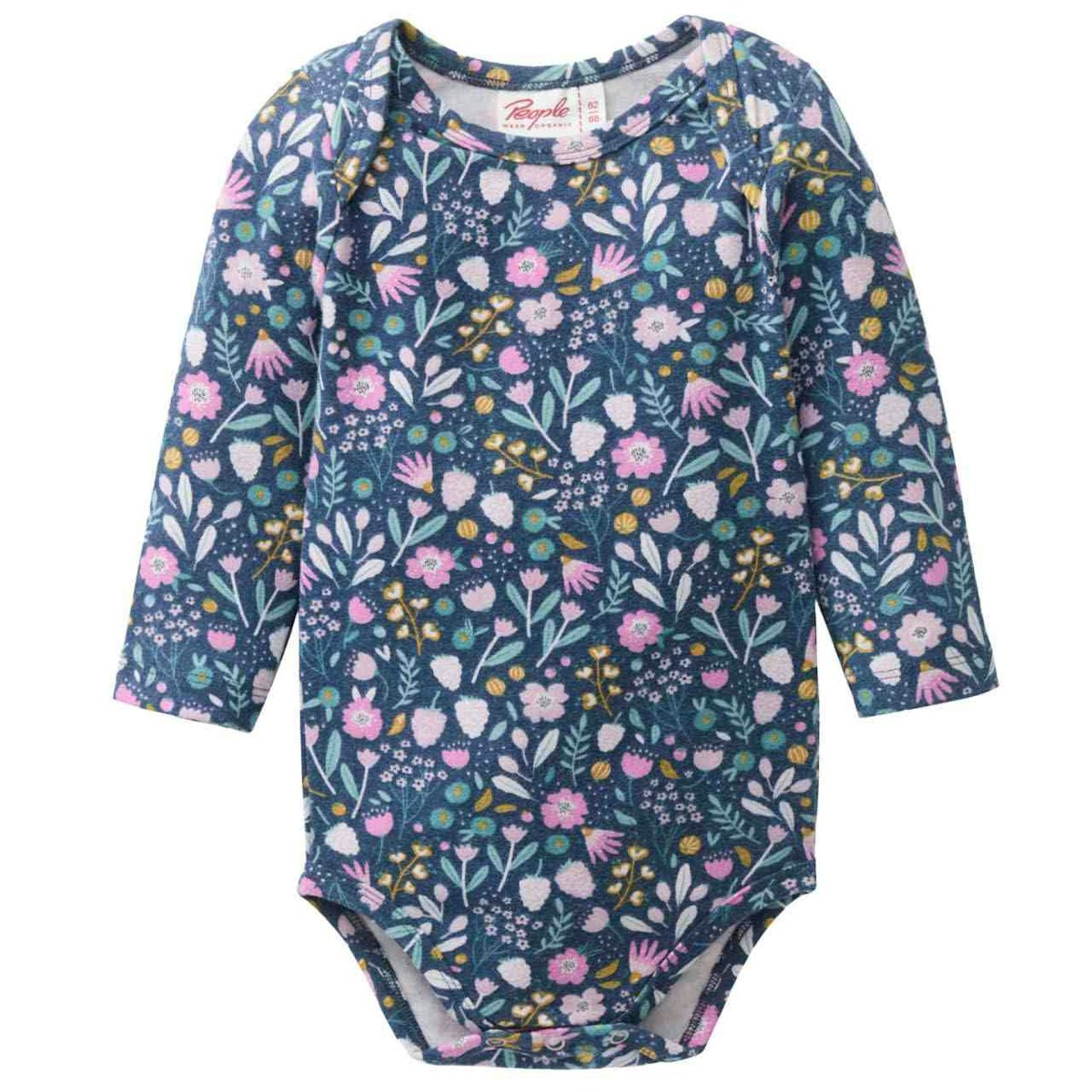 Edler Jersey Langarmbody Herbstblüten indigoblau 98/104 Edler Jersey Langarmbody Herbstblüten indigoblau 98/104