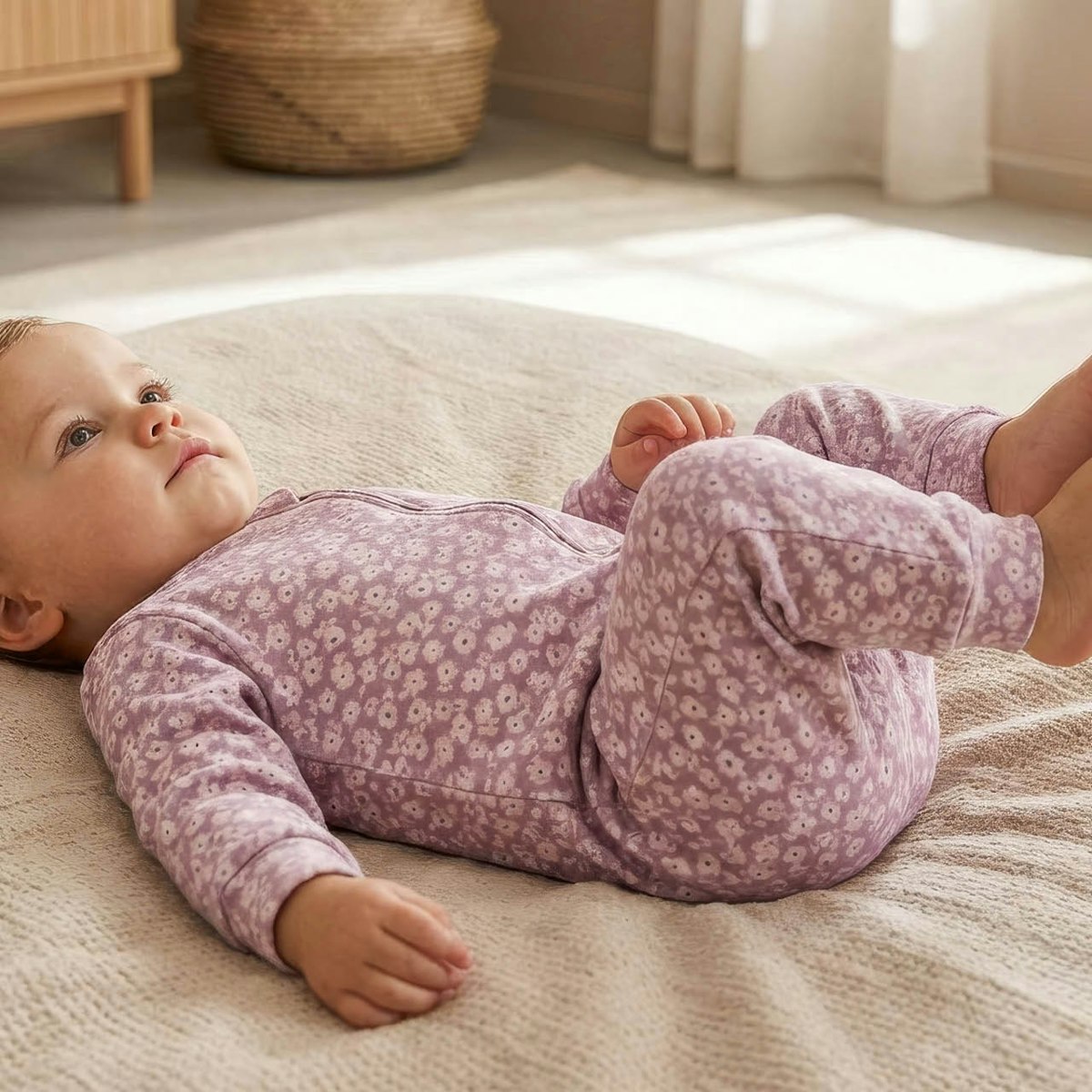 Edler Rippe Langarmstrampler Veilchen malve 62/68 Edler Rippe Langarmstrampler Veilchen malve 62/68