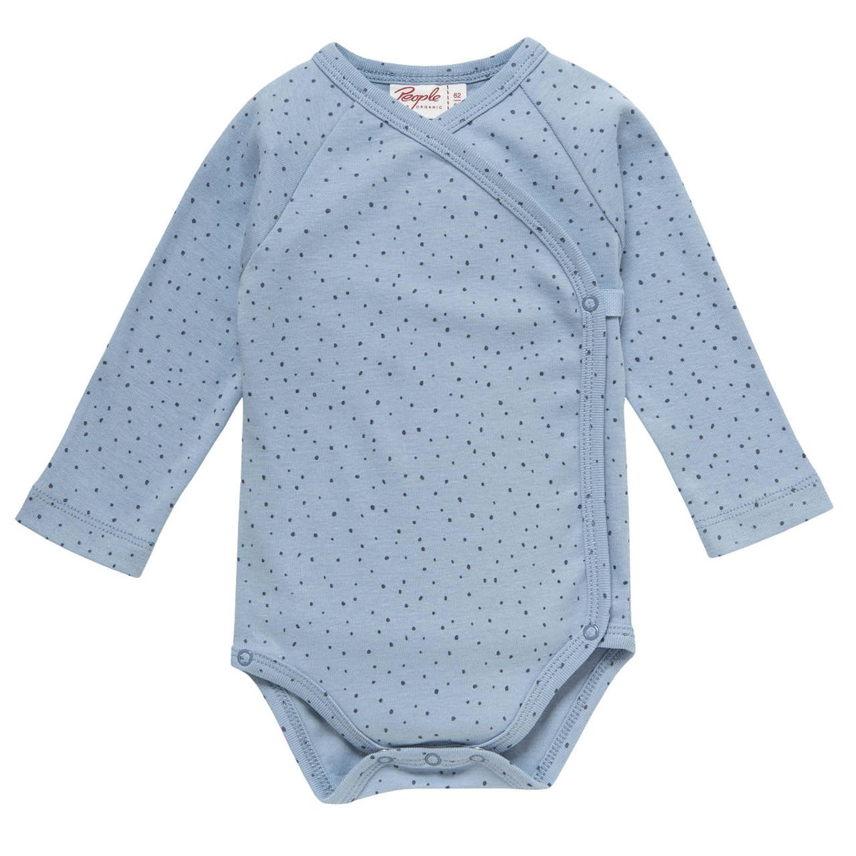 Edler Rippe Wickelbody taubenblau 62/68 Edler Rippe Wickelbody taubenblau 62/68