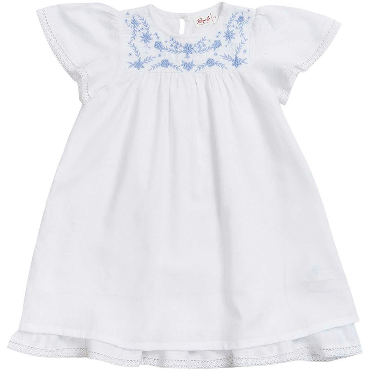 Edles Dobby Baby Kleid kurzarm in weiss 62/68 Edles Dobby Baby Kleid kurzarm in weiss 62/68