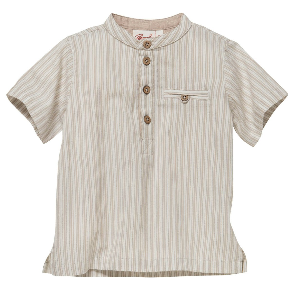 Edles gewebtes Shirt kurzarm sand gestreift 110/116 Edles gewebtes Shirt kurzarm sand gestreift 110/116