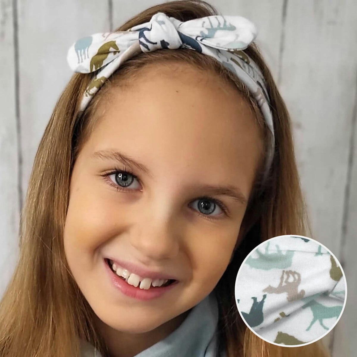 Elastisches Haarband Jersey Pferde blau jade 53/55 Elastisches Haarband Jersey Pferde blau jade 53/55