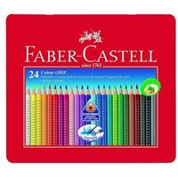 FABER-CASTELL 112423 Buntstift Colour Grip 24er Metalletui von Faber Castell