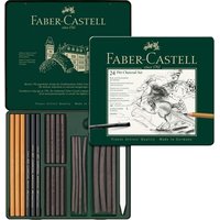 FABER-CASTELL 112978 Set Pitt Kohle Set 24er Metalletui von Faber Castell