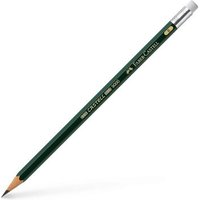 FABER-CASTELL 119201 Bleistift CASTELL 9000 B mit Gummitip von Faber Castell