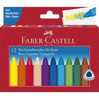 FABER-CASTELL 120010 Wachsmalstifte dreikant 12-er Kartonetui von Faber Castell