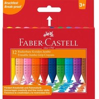 FABER-CASTELL 122540 Radierbare Kreide Jumbo GRIP 12er Kartonetui von Faber Castell