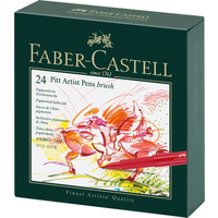 FABER-CASTELL 167147 Pitt Artist Pen Brush Tuschestift, 24er Atelierbox von Faber Castell