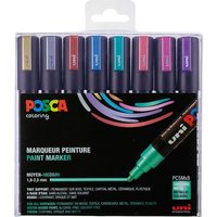 FABER-CASTELL 182520 Marker UNI POSCA PC-5M 8er Set Metallic von Faber Castell