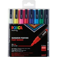 FABER-CASTELL 186508 Marker UNI POSCA PC-3M 8er Set von Faber Castell